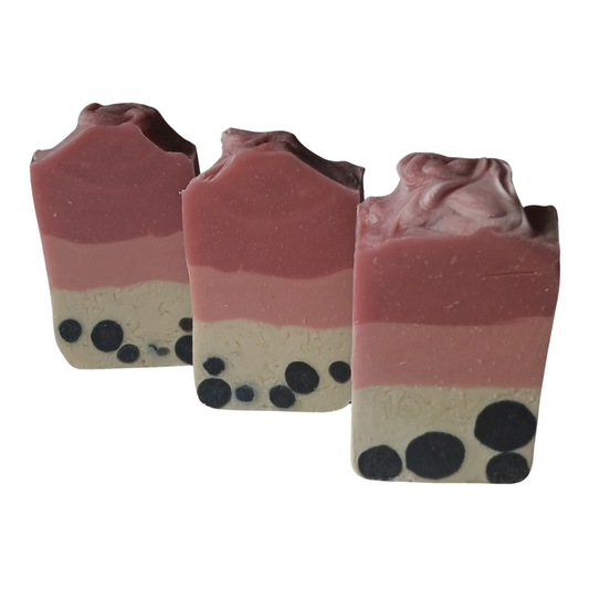 Pink Bubble Tea Handmade Bar Soap: Indulge in Fruity Luxury with Organic Skincare